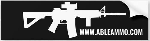Able's CAR/SUV Window Sticker, 3.1" X 11", ABLE AMMO AR Bumper Sticker (STICKERT)