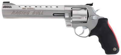 Taurus 454 Raging Bull Large Frame Revolver 2454089M, 454 Casull, 8 3/8", Soft Rubber Grip, Matte Stainless Finish, 5 Rd