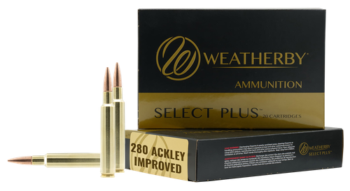 Weatherby Select Plus Rifle Ammunition M280A139HCB, 280 Ackley Improved, Custom Hammer, 139 gr, 3050 fps, 20 Rd/Bx