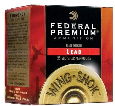 Federal Premium Wing Shok High Velocity P1296, 12 Gauge, 3", 1-5/8 oz, 1350 fps, #6 Lead Shot, 25 Rds/Bx