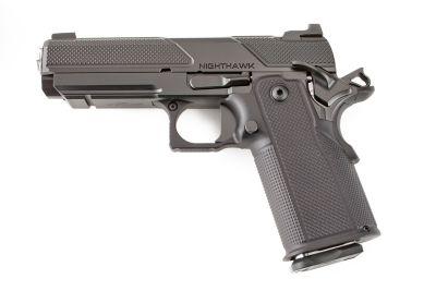 Nighthawk Custom Agency Series Double Agent Pistol, 9MM, 4.25", Double Stack, Diamond Checkered Slide Cuts & Grips, DLC Bull Barrel, Optic Ready, 16 Rds
