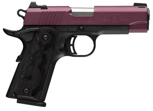 Browning 1911-380 Black Label Pistol 051995492, 380 ACP, 3.63in, Black Polymer, Matte Black Finish, 8 Rds