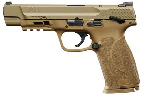 Smith & Wesson M&P9 M2.0 Semi-Auto Pistol 11537, 9mm, 5 in, Thumb Safety, FDE Finish, Fixed Sights, 17 Rds