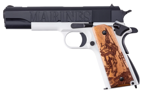 Auto-Ordnance Corp 1911A1 Pistol 1911BKOC17, 45 ACP, 5in, Custom Engraved Hardwood Grips, 7 Rds
