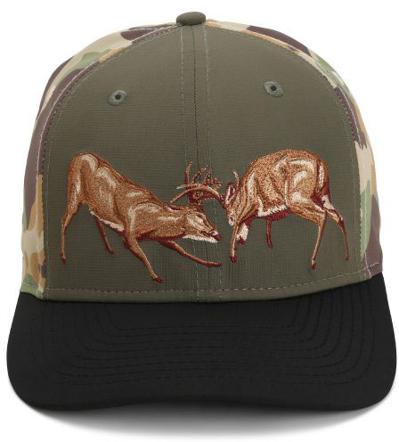 Paramount Outdoors, Fighting Deer Rut Cap, 6-Panel Riverside Wax Cloth Visor Hat (PA01026-IGC-OSFA)