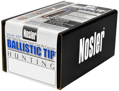 Nosler Spitzer Hunting Ballistic Tip 25 Caliber 100 Grain 50/Box (25100), Not Loaded