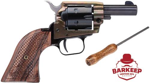 Heritage Barkeep Revolver BK22CH3WBRN10, 22 LR, 3", Wood Grip, Case Hardened Finish, 6 Rd
