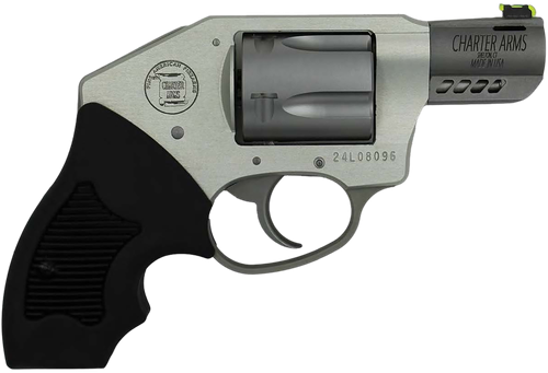 Charter Off Duty Coyote Revolver 53801, 380 ACP, 2in, Black Finger Grooved Rubber Grips, Aluminum Frame Finish, 5 Rds