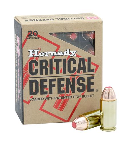 Hornady Critical Defense Pistol Ammunition, 45 Automatic Colt Pistol (ACP) +P, Flex Tip eXpanding (FTX), 185 GR, 1150 fps, 20 Rd/bx