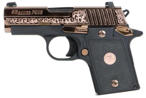 Sig P938 Rose Gold Pistol 9389ERGAMBI, 9mm, 3", Black G10 Grips, Black Nitron Finish, 6 Rds