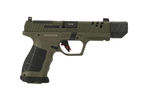 SAR USA SAR9 Socom Compact Compensator Pistol SAR9CSOCOMODC, 9mm, 4.5in, OD Green Polymer Grips, 21 Rds