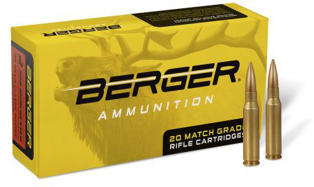 Berger Rifle Ammunition 60030, 308 Winchester, Berger Fullbore, 155.5 Gr, 3000 fps, 20 Rds
