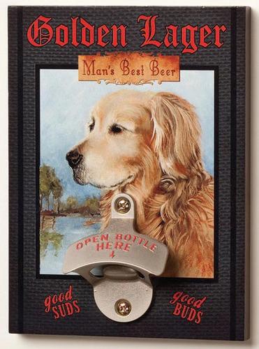 Big Sky Carvers Golden Lager Bottle Opener Wood Wall Sign