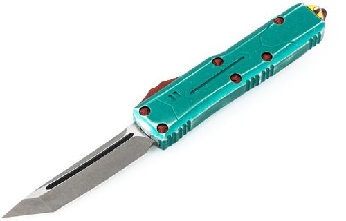 Microtech UTX-85 Automatic Out The Front Knife, Single Edge Tanto Blade, Bounty Hunter Handle (233-10BH)