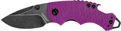 Kershaw Shuffle Folder Knife w/Drop Point Straight Edge Blackwash Blade, Purple (8700PURBW)