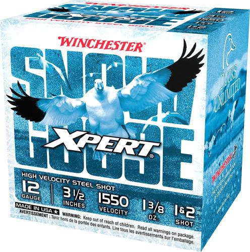 Winchester Xpert Steel Snow Goose High Velocity Shotshells WXS12L12, 12 Ga, 3-1/2", 1 3/8 oz, #1/#2 Shot, 25 Rds/bx