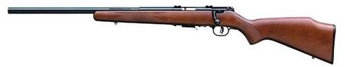Savage 93R17GLV Left-Hand Rimfire Rifle 96717, 17 HMR, 21" Hvy BBL, Bolt Action, Walnut Stock, Blue Finish, Accutrigger, 5 Rds