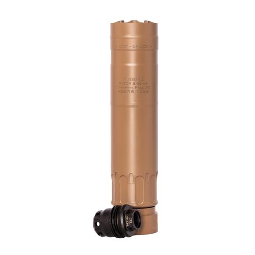 Rugged Suppressors Razor 556 5.56 NATO Suppressor, W/ 1/2x28 Muzzle Brake, FDE