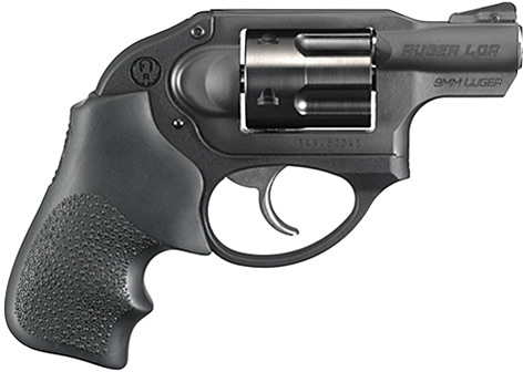Ruger LCR Double-Action Revovler 5456, 9mm Luger, 1.875", Hogue Tamer Grips, Black Finish, 5 Rds