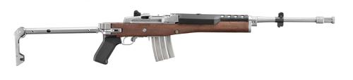 Ruger Mini-14 Tactical Rifle 05895, 5.56mm, Walnut Side Folder Stock, Stainless Finish, 20 Rds