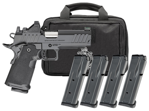 Springfield 1911 DS Prodigy Gear Pac Optic Ready Pistol PH9117AOSLCPAC, 9mm, 4.25in, Polymer Grips, Black Cerakote Finish, 10 Rds