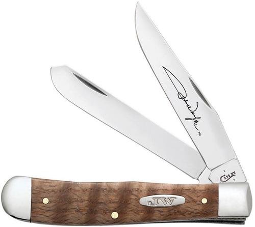 Case John WayneSmooth Curly Oak Trapper Pocket Knife (10703)