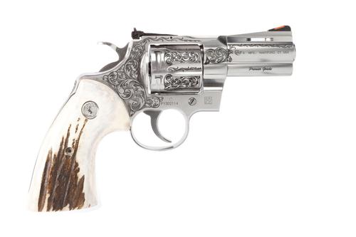 Colt Python Revolver PYTHON-SP3WTS-TGW, 357 Magnum, 3in, Stag Grips, Custom Engraved, 6 Rds