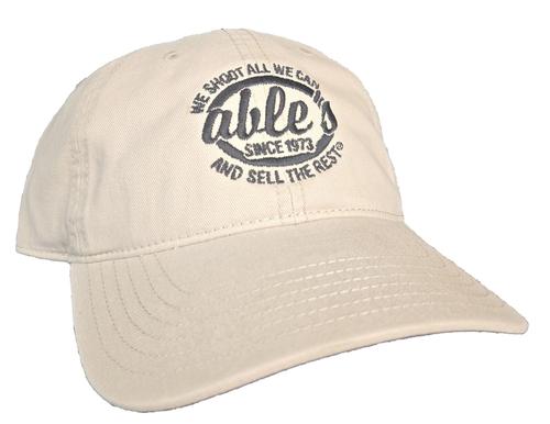 Able's Mesh Cap Solid Stone, Black Logo, Adjustable 326 (ACSSBL)