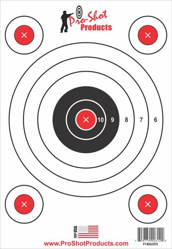 Pro Shot Products 9" x 13" 5 Bullseye Target with Adhesive Backing, 6 Pack (P1BULLSEYE)