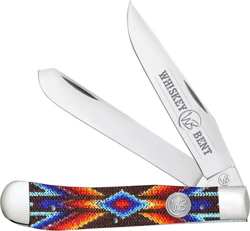 Whiskey Bent Knives Trapper Knife w/Clip Point & Spey Blade, Southwest Starburst Handle (WB11-03)