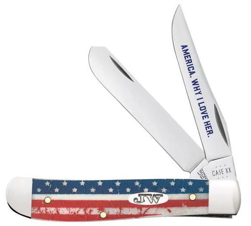 Case John Wayne Embellished Smooth Natural Bone Mini Trapper, 10718