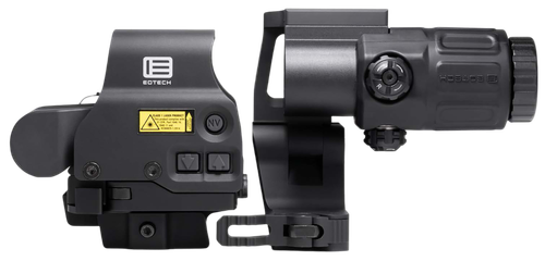 Eotech Red Dot Optic EXPS3-0 & G33 3X Magnifier, Black, 68 MOA Reticle, On Gorilla Riser & Flip-To-Center