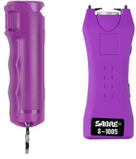 Security Equipment Sabre Stun Gun and Pepper Spray Package, Purple (S5PR-F15PR)