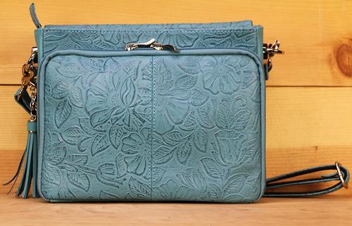 Gun Tote'n Mamas Cross Body Clutch, Turquoise Blue (GTM-22TLD/TBLUE)