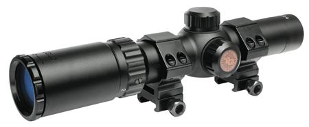 TruGlo TruBrite Rifle Scope TG8514BC, 1-4x, 24mm Obj, 30mm Tube, Black, Circle Duplex Reticle