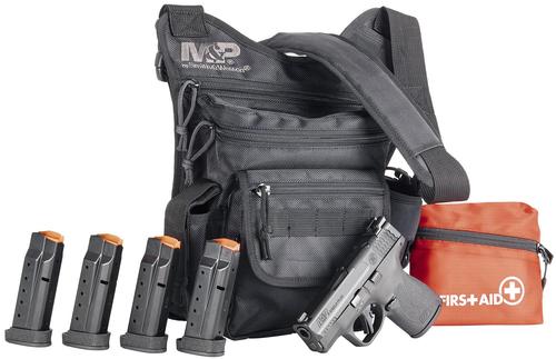 Smith and Wesson M&P Shield Plus Bug Out Bundle 13593, 9mm Luger, 3.10", Matte Black, 10 Rds