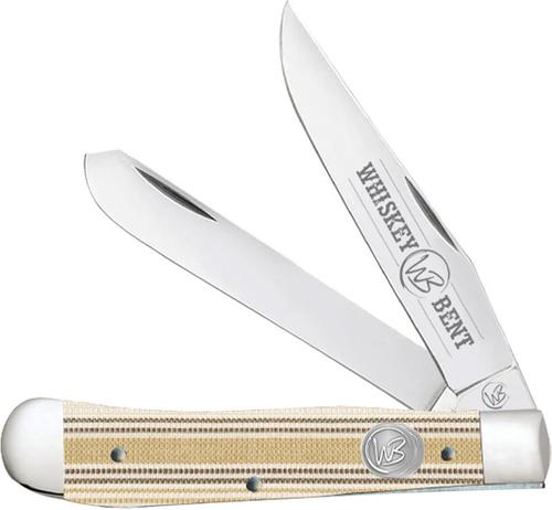 Whiskey Bent Knives Trapper Knife w/Clip Point & Spey Blade, Burlap Handle (WB11-36)