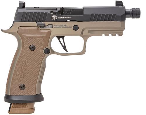 Sig P320 AXG Combat Limited Edition Pistol 320AXGCA9CWCBTTBR2, 9mm, 4.6" Threaded, Hogue G10 Grip, Coyote Finish, 21 Rds