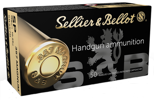 Sellier & Bellot Pistol Ammuntion SB357B, 357 Magnum, Soft Point (SP), 158 GR, 1235 fps, 50 Rd/bx