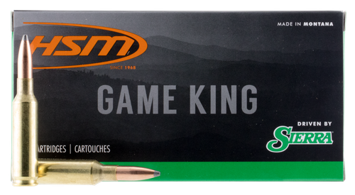 HSM Game King Rifle Ammunition 65CREEDMOOR1, 6.5 Creedmoor, Sierra GameKing, 140 GR, 20 Rd/Bx