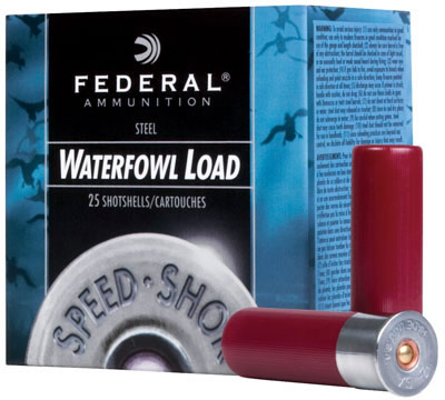 Federal Premium Speed Shok Waterfowl Shotshells WF1332, 12 Gauge, 3-1/2", 1-3/8 oz, 1550 fps, #2 Steel Shot, 25 Rds/Bx