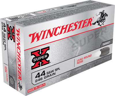 Winchester Super-X Pistol Ammunition X44SP, 44 Special, Lead Round Nose (RN), 246 GR, 755 fps, 50 Rd/bx