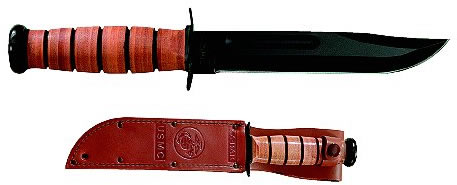Kabar USMC Straight Edge Knife w/Leather Sheath 1217