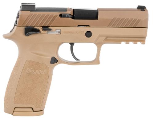 Sig Sauer P320 M18 *MA Compliant Semi-Auto Pistol 320CA9M18MS10, 9mm Luger, 3.9", Coyote PVD Finish, 10 Rds