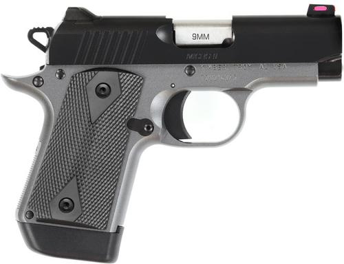 Kimber 3300242 Micro 9 Shadow Ghost Pistol - 9MM, 3.15 in Barrel, Fiber Sights, Black KimPro Slide, Gray Finish, 7 Rnds