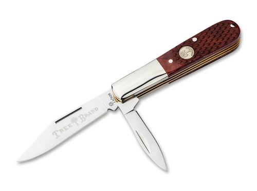 Boker Treebrand 2 Blade Barlow Folding Knife, Brown Checkered Bone (110892)