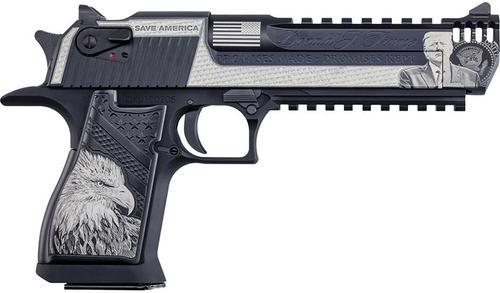 Magnum Research Desert Eagle Mark XIX Trump Pistol DE50TPR, 50 Action Express, 6",  Black Grip, Black Finish, 7 Rd