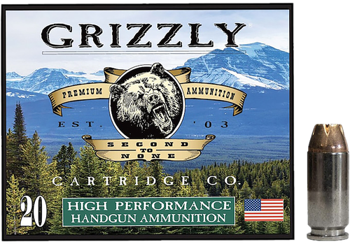 Grizzly Ammunition High Performance Pistol Ammunition GC4SW4, 40 S&W, Jacketed Hollow Point (JHP), 180  GR, 1125  fps, 20 Rd/bx