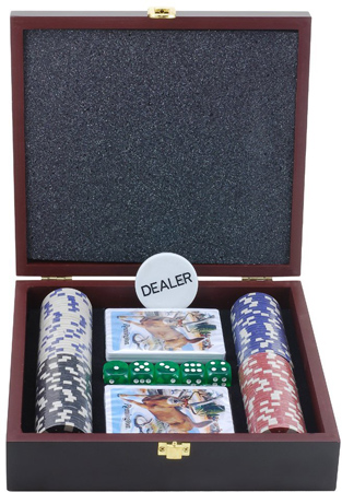 Remington 100 Chip Poker Set w/Wood Case