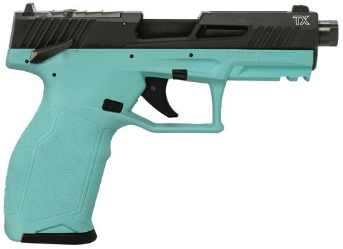 Taurus TX22 T.O.R.O. Optic Ready Pistol 1-2TX22P141C-10, 22 LR, 4.60in, Textured Grips, Cyan Finish, 10 Rds